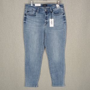 Judy Blue Boyfriend Jeans Women's 11 Blue Mid Cuffed Rise Light Wash Stretch